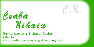 csaba mihaiu business card